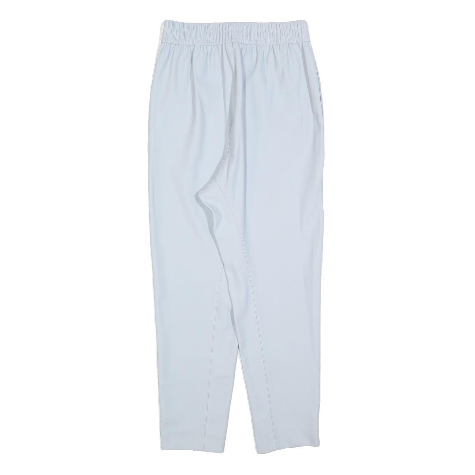 Womens White Regular Fit Straight Polyester Blend Trousers W25 L26 Stylish