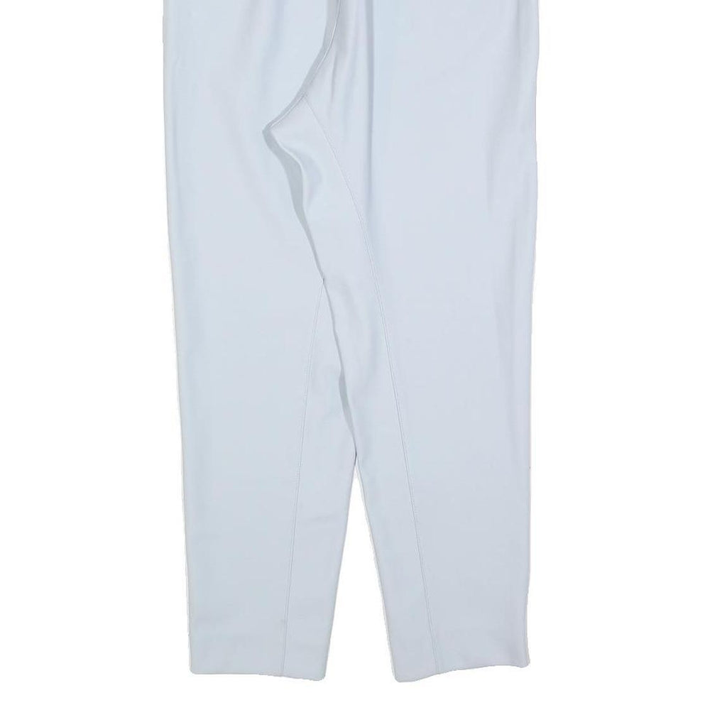 Womens White Regular Fit Straight Polyester Blend Trousers W25 L26 Stylish