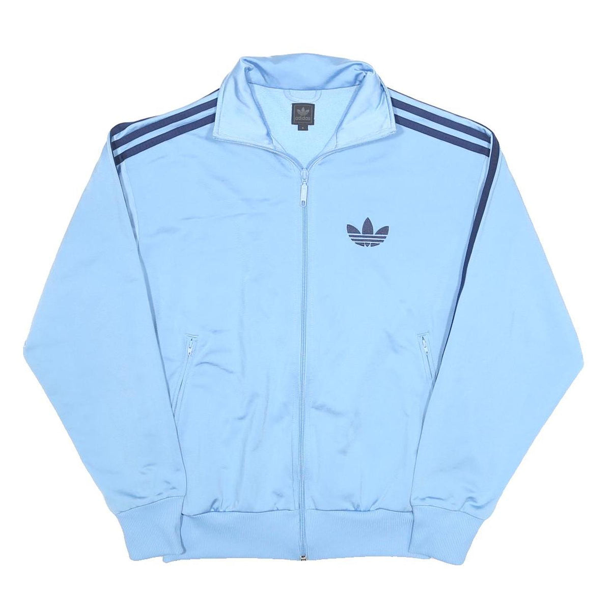 ADIDAS Mens Blue & Navy Track Jacket S Polyester Zip-up Sportswear Retro Style