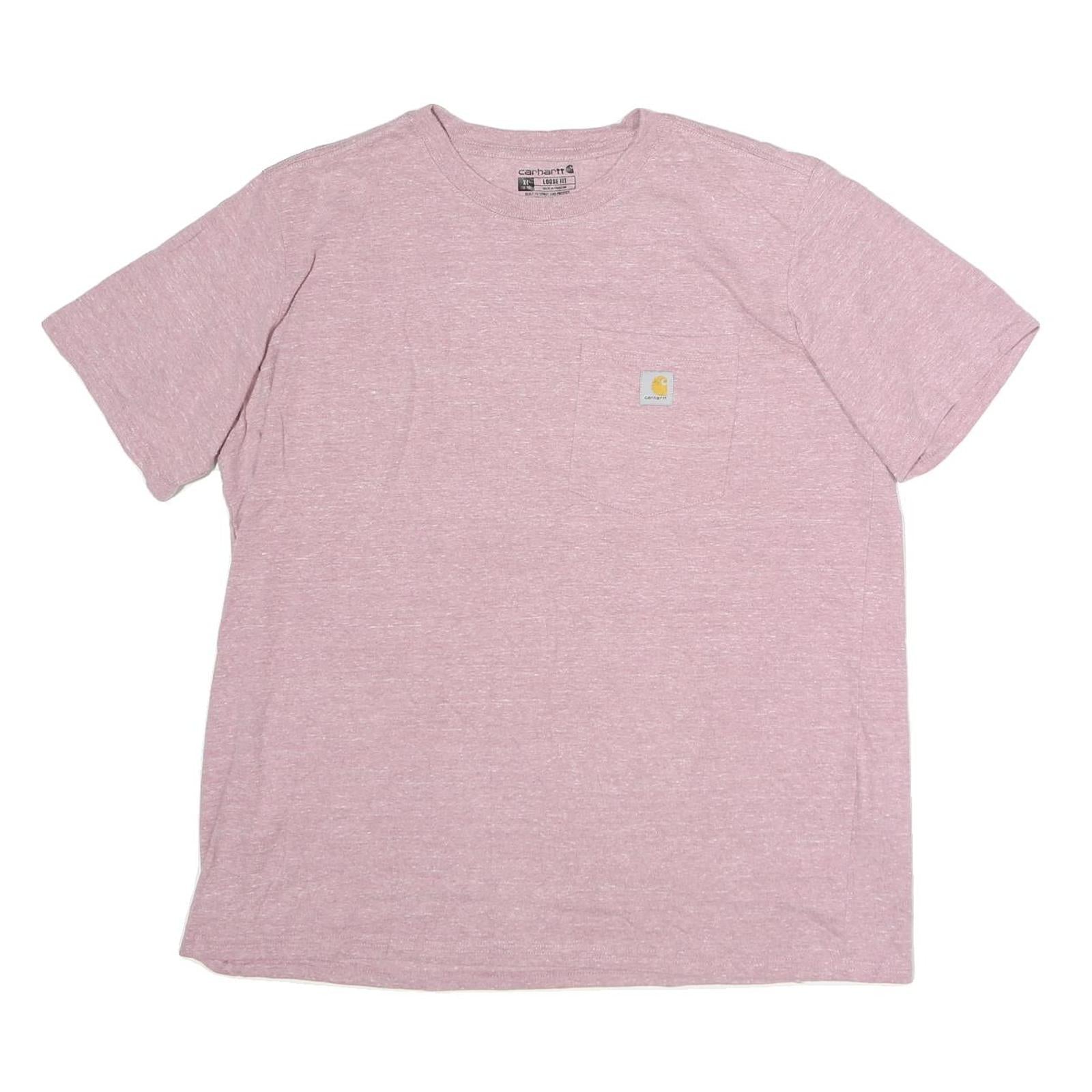 CARHARTT Womens Pink Crew Neck Cotton T-Shirt XL Pocket Casual Basic