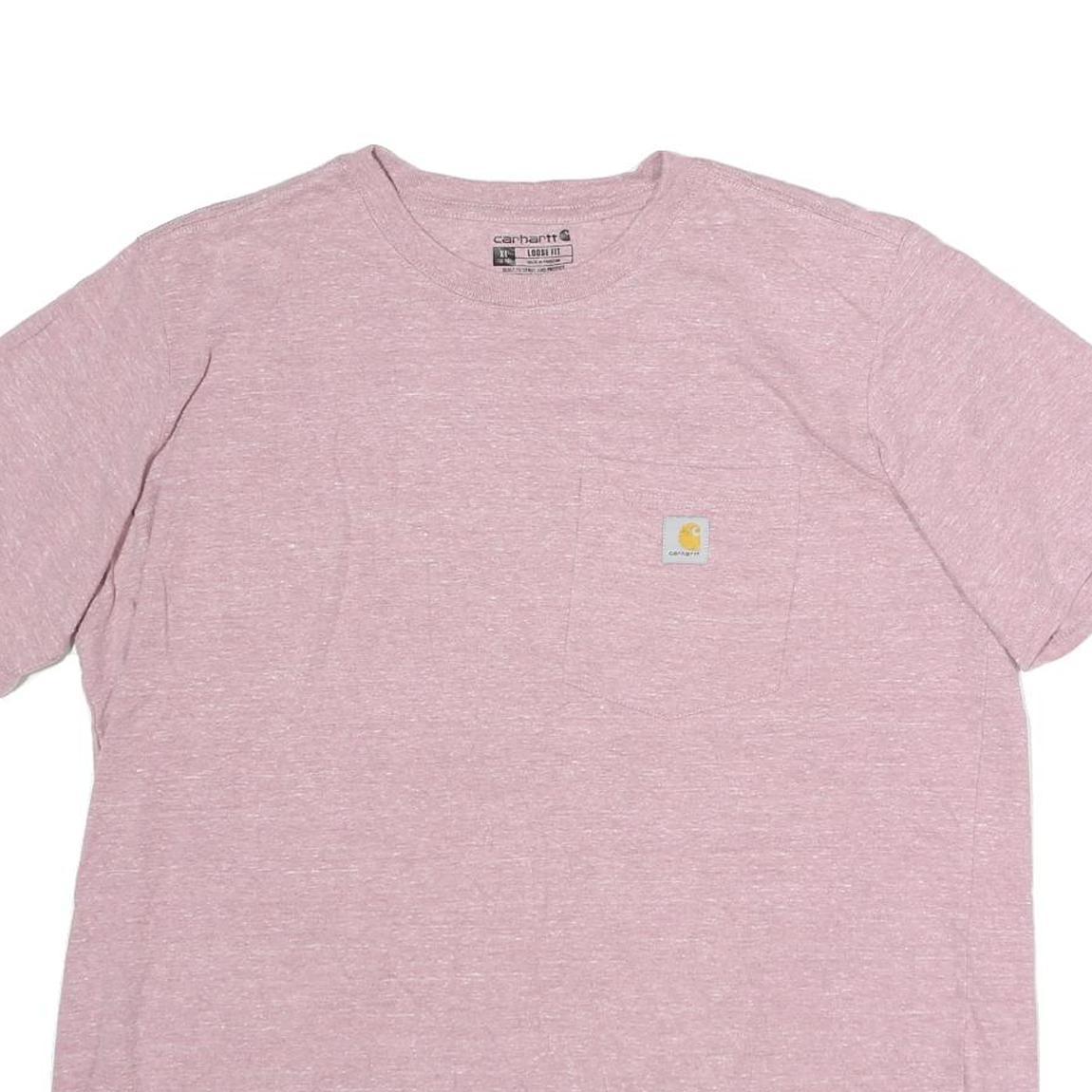 CARHARTT Womens Pink Crew Neck Cotton T-Shirt XL Pocket Casual Basic