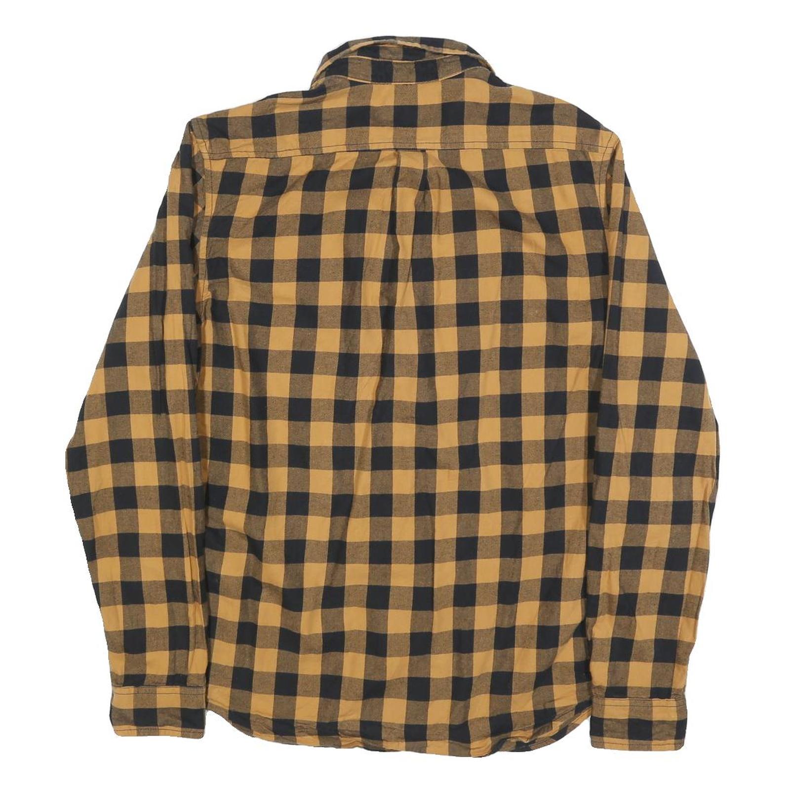 TIMBERLAND Mens Black & Brown Check Shirt M Cotton Blend Casual Classic Style