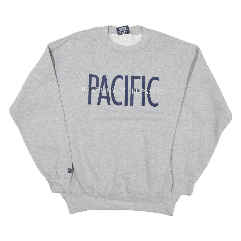 JANSPORT Mens Grey University Of The Pacific Crew Neck L Sweatshirt Cotton Blend