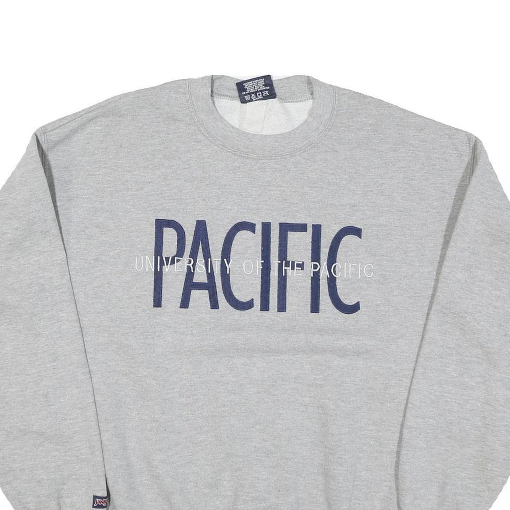 JANSPORT Mens Grey University Of The Pacific Crew Neck L Sweatshirt Cotton Blend
