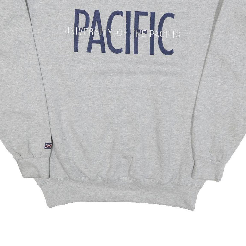 JANSPORT Mens Grey University Of The Pacific Crew Neck L Sweatshirt Cotton Blend