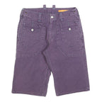EDWIN Mens Shorts Purple Casual Cotton Blend M W30 Button Pockets
