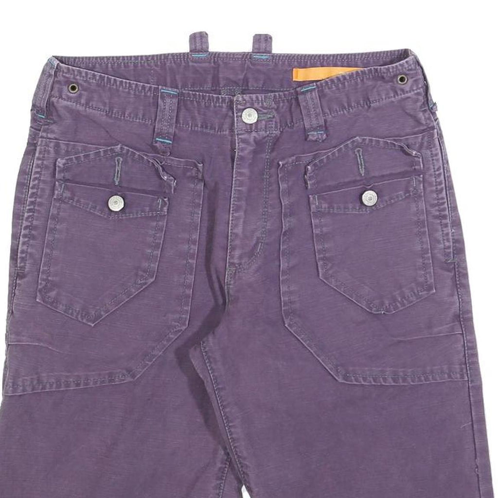 EDWIN Mens Shorts Purple Casual Cotton Blend M W30 Button Pockets