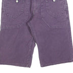 EDWIN Mens Shorts Purple Casual Cotton Blend M W30 Button Pockets