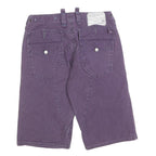 EDWIN Mens Shorts Purple Casual Cotton Blend M W30 Button Pockets