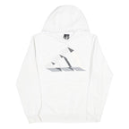 ADIDAS Mens White Pullover Hoodie S Geometric Print Sports Casual