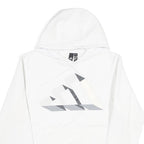 ADIDAS Mens White Pullover Hoodie S Geometric Print Sports Casual