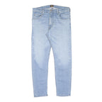 LEE Mens Jeans Light Blue Regular Straight Denim W32 L30 Zip Cotton Blend