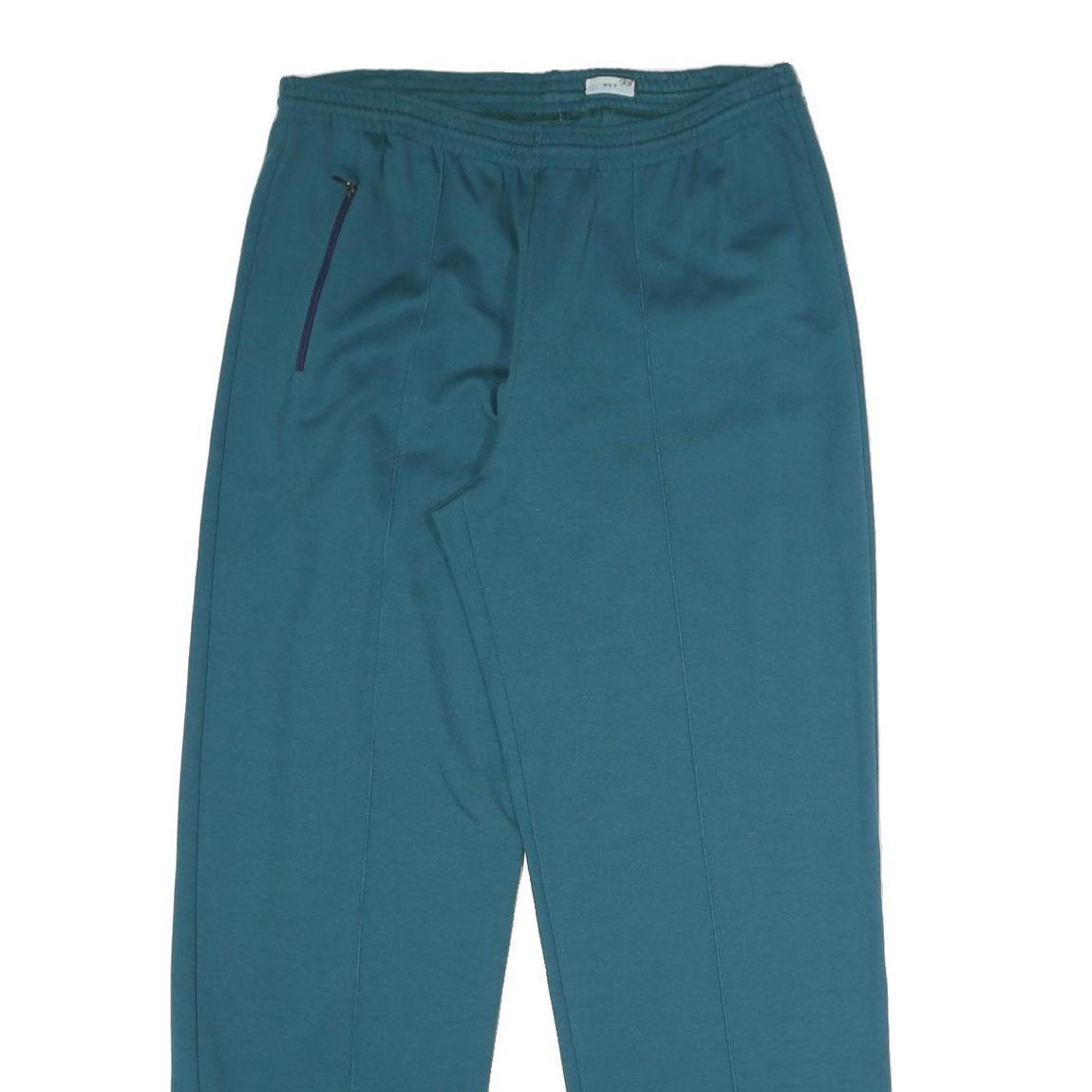 Mens Joggers Blue Cotton Blend M W32 L31 Comfort Fit Plain Zip Pocket Casual