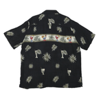 CROFT & BARROW Mens Black Cocktail Print Shirt XL Short Sleeve Casual Summer
