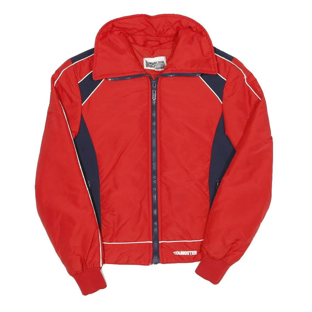 Womens Red & Navy Shell Jacket XS Polyester Blend Zip Athletic Casual Sport