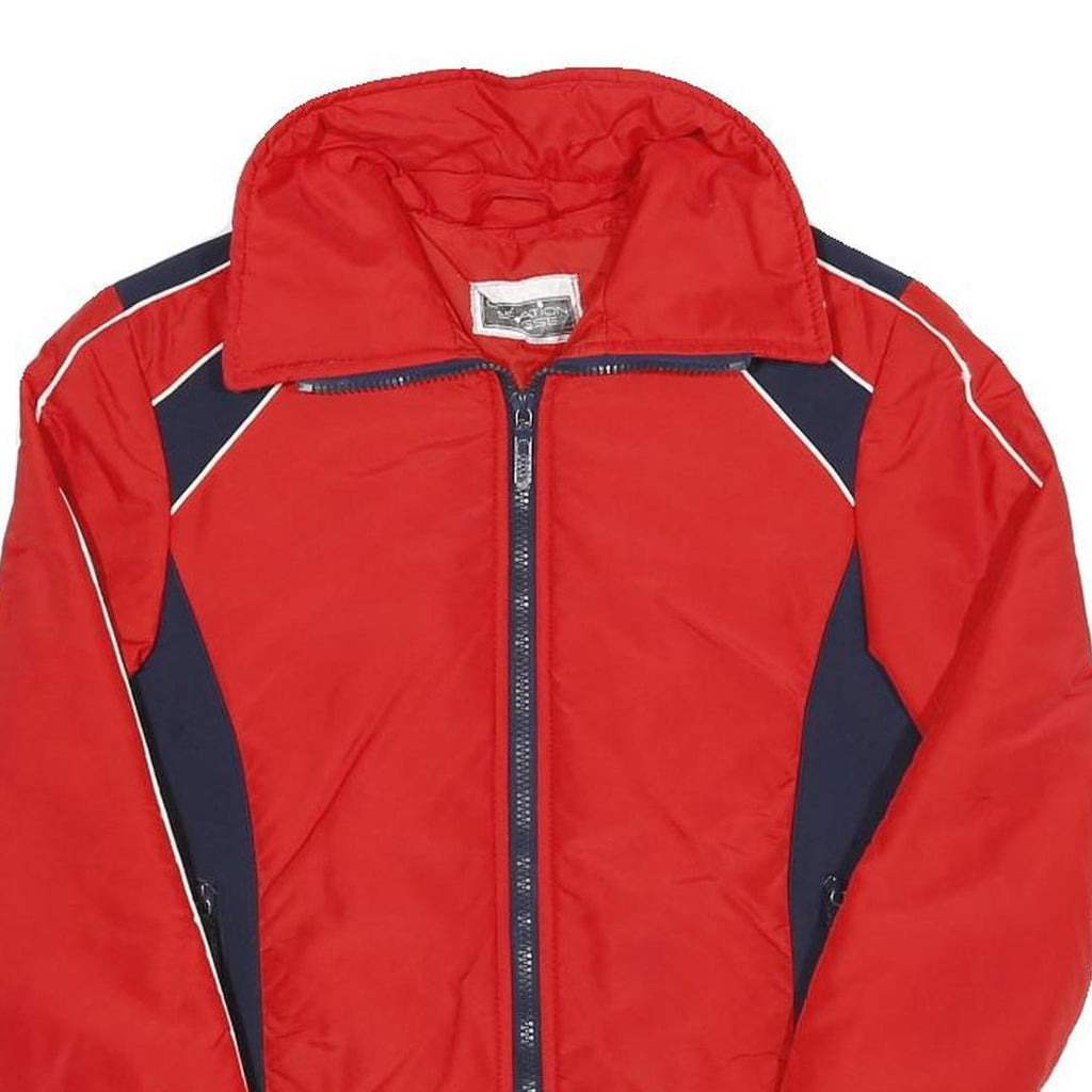 Womens Red & Navy Shell Jacket XS Polyester Blend Zip Athletic Casual Sport