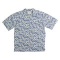ROUNDTREE & YORKE Mens Blue & White Leaf Print Cotton Shirt M Casual Summer