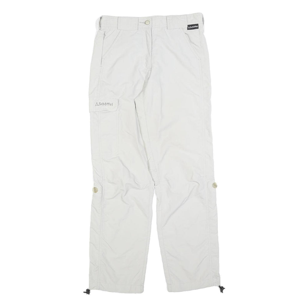 SCHOFFEL Womens Regular White Trousers W28 L29 Zip Closure Outdoor Activewear