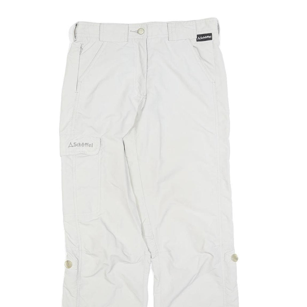 SCHOFFEL Womens Regular White Trousers W28 L29 Zip Closure Outdoor Activewear