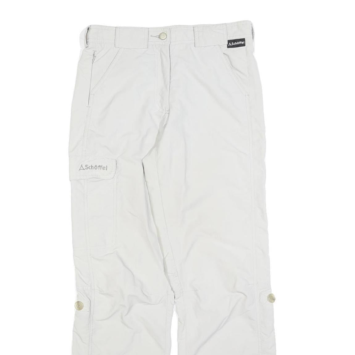 SCHOFFEL Womens Regular White Trousers W28 L29 Zip Closure Outdoor Activewear