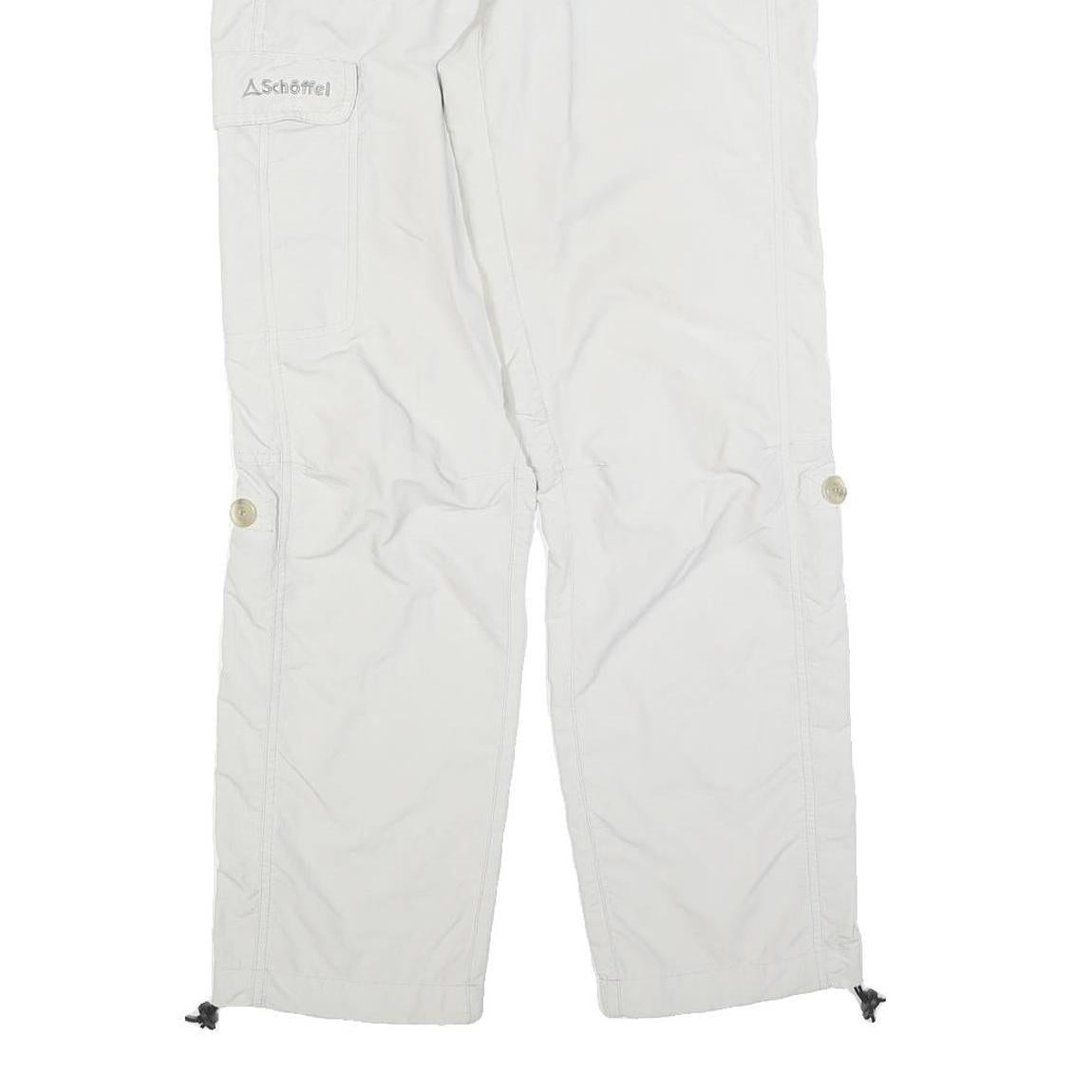 SCHOFFEL Womens Regular White Trousers W28 L29 Zip Closure Outdoor Activewear