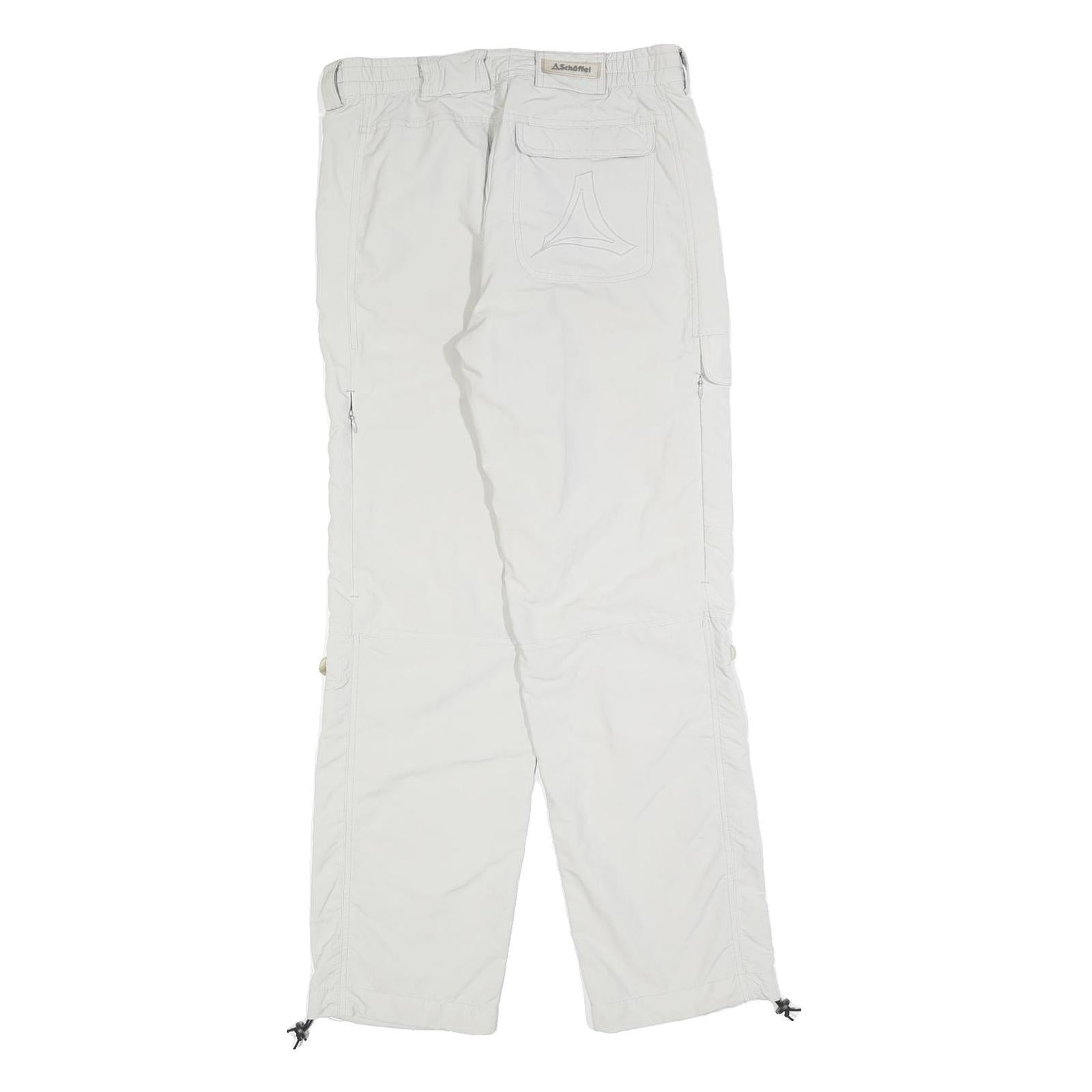 SCHOFFEL Womens Regular White Trousers W28 L29 Zip Closure Outdoor Activewear