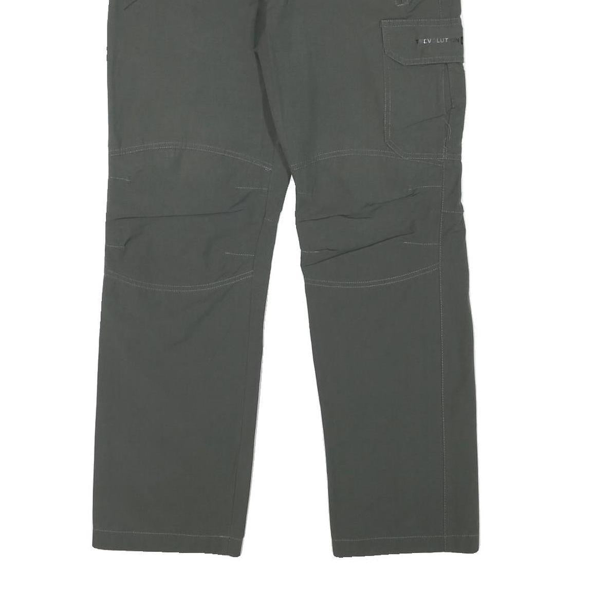 TREVOLUTION Mens Polyester Blend Grey Regular Fit Straight Leg Trousers W30 L28