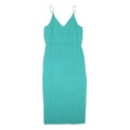 OASIS Womens Green Sleeveless Midi Dress Polyester Blend V-Neck UK 12 Summer