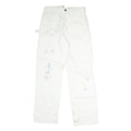 DICKIES Mens Cotton White Relaxed Straight Trousers W32 L30 Workwear Utility