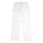 DICKIES Mens Cotton White Relaxed Straight Trousers W32 L30 Workwear Utility