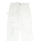 DICKIES Mens Cotton White Relaxed Straight Trousers W32 L30 Workwear Utility