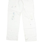 DICKIES Mens Cotton White Relaxed Straight Trousers W32 L30 Workwear Utility