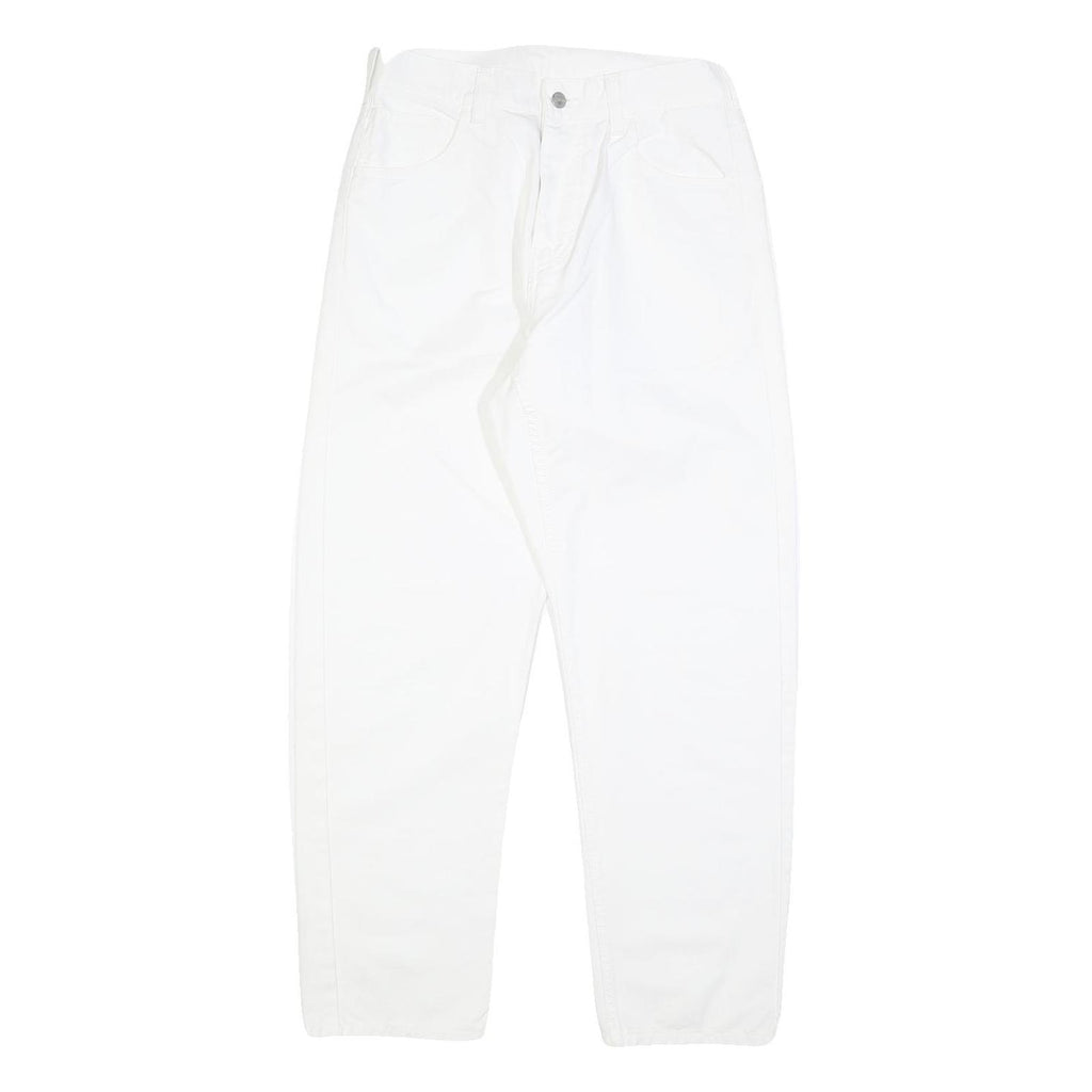 CARHARTT Womens Cotton Blend White Relaxed Straight Trousers W28 L30 Zip Casual
