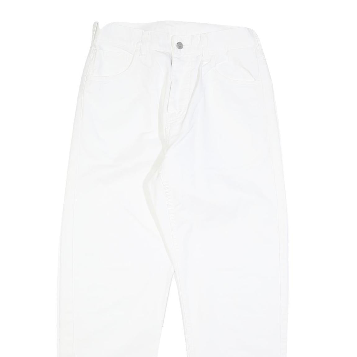 CARHARTT Womens Cotton Blend White Relaxed Straight Trousers W28 L30 Zip Casual