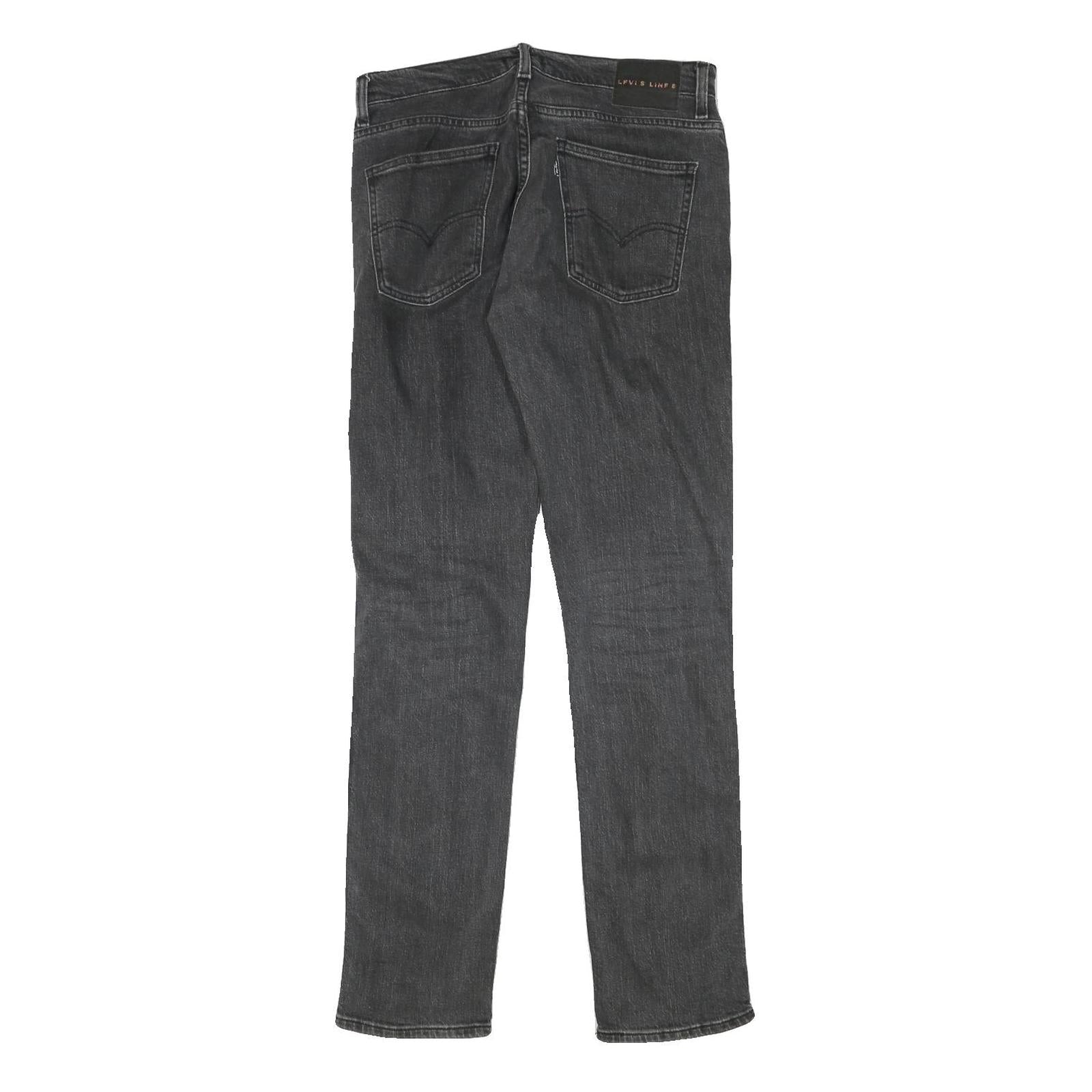 LEVI'S Line 8 Mens Slim Black Denim Jeans W30 L33 Zip Closure Stylish Fit