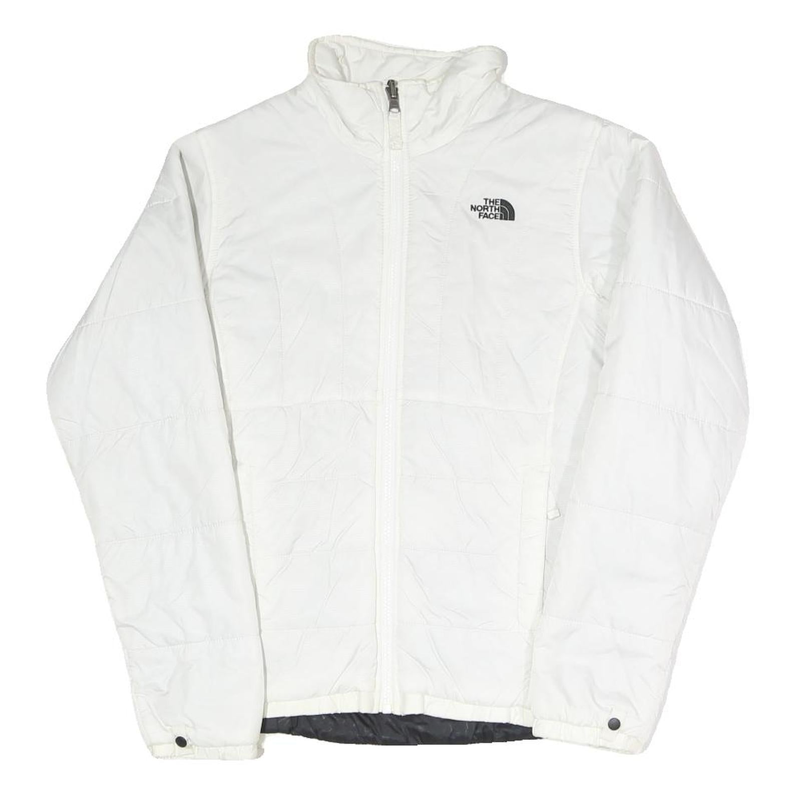 THE NORTH FACE Womens White Outdoor Jacket XS Polyester Blend Plain Zip