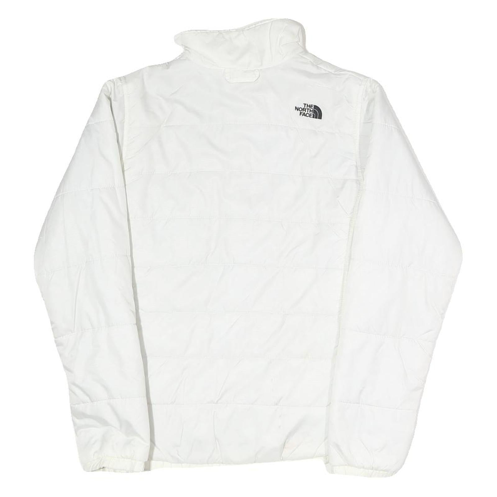 THE NORTH FACE Womens White Outdoor Jacket XS Polyester Blend Plain Zip