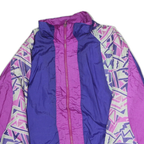PRO SPIRIT Womens Purple & Lilac Geometric Print Nylon Zip Jacket L Lightweight