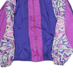 PRO SPIRIT Womens Purple & Lilac Geometric Print Nylon Zip Jacket L Lightweight