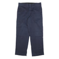 DICKIES Mens Cotton Blend Navy Regular Straight Leg Trousers W34 L30 Workwear