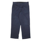 DICKIES Mens Cotton Blend Navy Regular Straight Leg Trousers W34 L30 Workwear