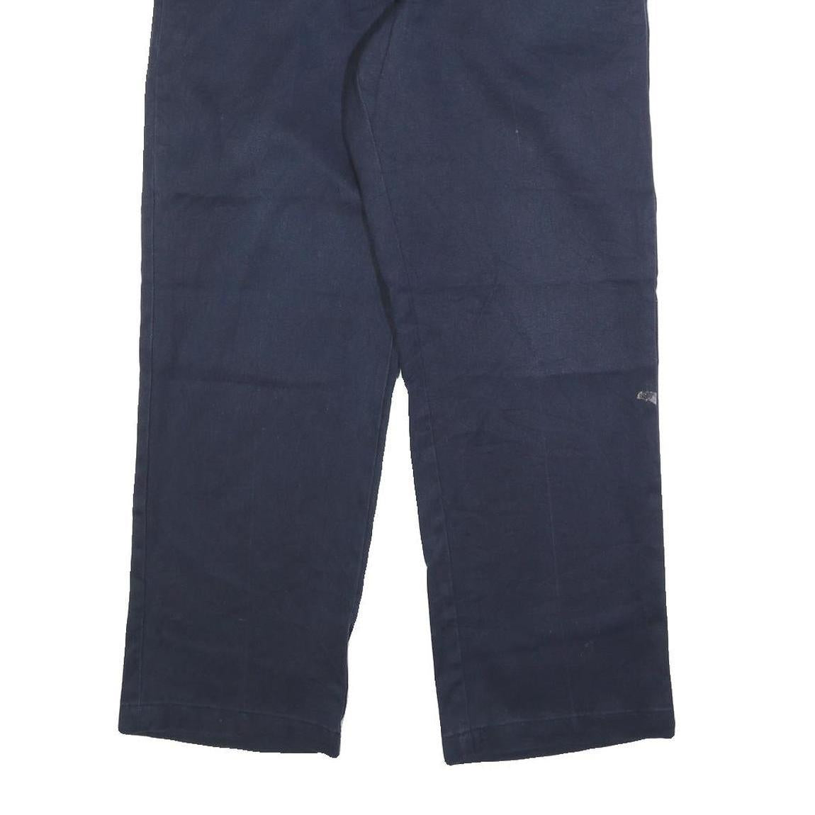 DICKIES Mens Cotton Blend Navy Regular Straight Leg Trousers W34 L30 Workwear