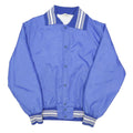 GEM SPORTSWEAR Mens Blue Button Nylon Classic Bomber L Jacket Varsity Retro