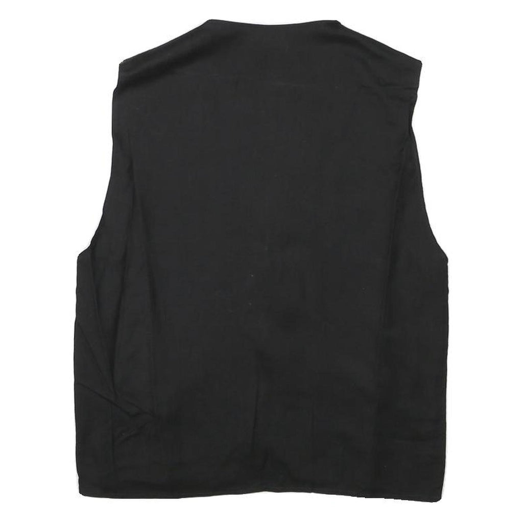 Womens Black Linen Blend Floral Button Jacket XXS Lightweight Relaxed Fit