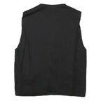 Womens Black Linen Blend Floral Button Jacket XXS Lightweight Relaxed Fit