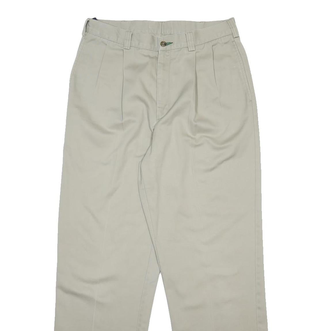 TOMMY HILFIGER Mens Cotton Beige Regular Fit Straight Leg Trousers W32 L32