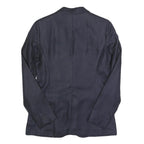 MASSIMO DUTTI Womens Navy Blue Blazer Jacket S Linen Blend Classic Tailored