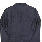 MASSIMO DUTTI Womens Navy Blue Blazer Jacket S Linen Blend Classic Tailored