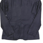 MASSIMO DUTTI Womens Navy Blue Blazer Jacket S Linen Blend Classic Tailored