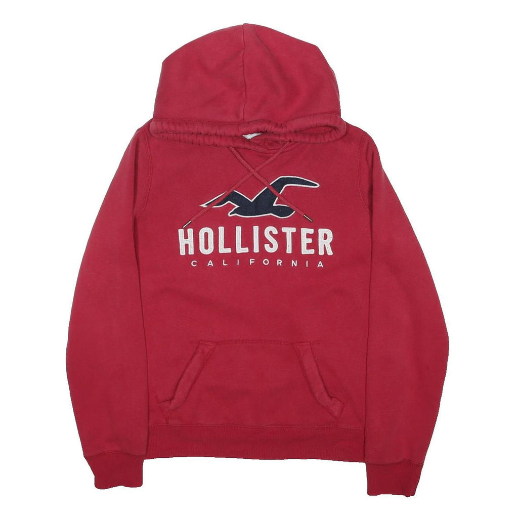HOLLISTER Mens Red Hoodie M Cotton Blend Pullover Hooded Sweatshirt Casual